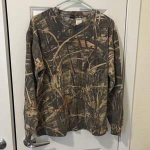 Men's Long-Sleeve Realtree-Style Camo Shirt - Brown/Olive